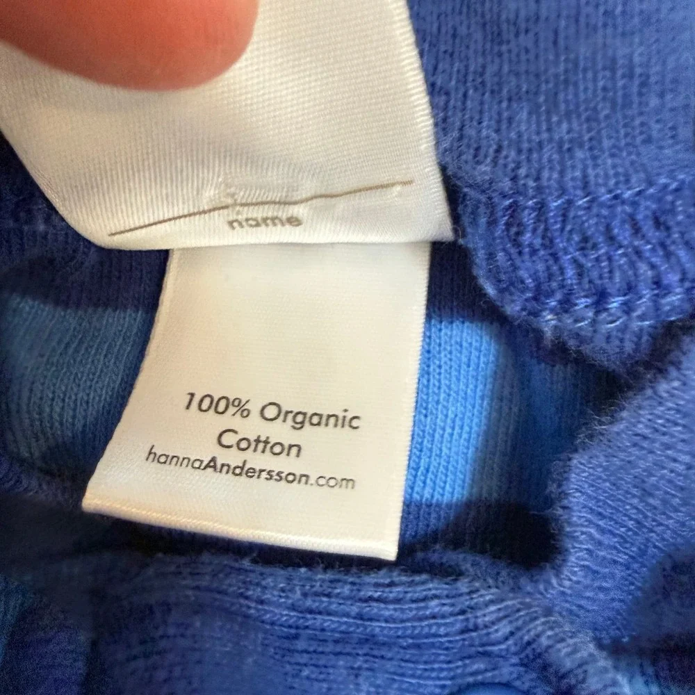 Hanna Andersson baby one piece footless pajamas blue stripes 50 0-3‎ months